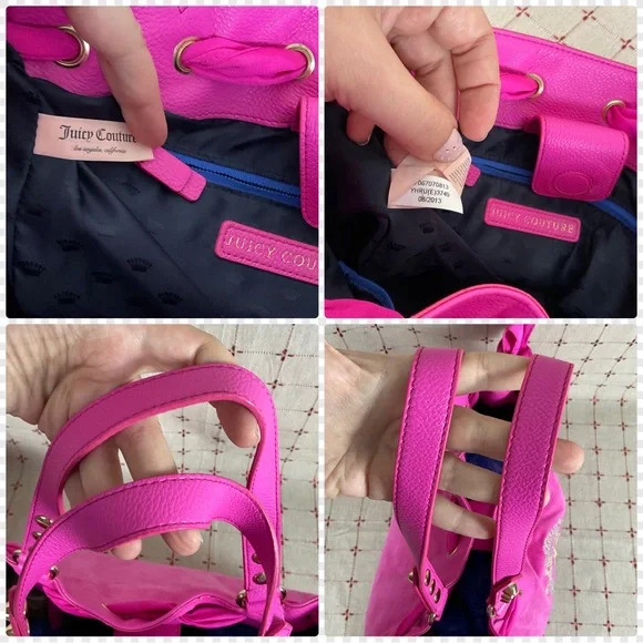 💖HP💖 Juicy Couture Hot Pink Snowflake Daydreamer Super Soft Velour Embroidered - Picture 14 of 15